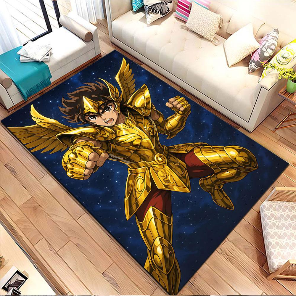 Warrior in Golden Armor Patterned carpet, non slip mat suitable for living room and bedroom sofas