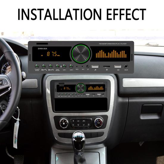 Swm-80A Handsfree Dual Usb Автомобильный Mp3-плеер Мощный FM-радио Bluetooth-совместимый Aux Tf Card U Disk