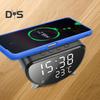 Беспроводная зарядка Цифровой будильник Настольные часы с измерителем температуры Удобное зарядное устройство 15 Вт Быстрая зарядная станция для спальни