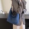 Large Capacity Denim Bag Chains Bag Women's Commuter Shoulder Bag Underarm Tote Bag
