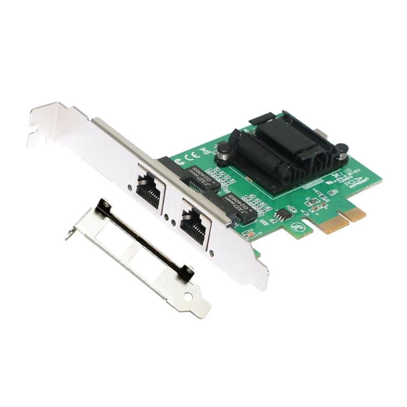 2-Port Slot PCIEX4 RJ45 Interface kCard PCIExpress Adapter Card 10/100/1000Mb