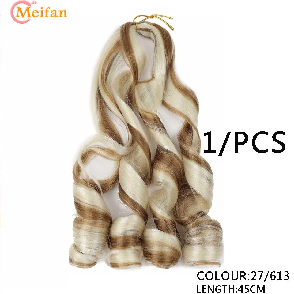 18-дюймовые синтетические свободные волнистые плетения волос, большие волны, вязанные крючком волосы, предварительно растянутые французские кудри, омбре, косы для женщин