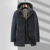 Men's Down Jacket Winter Duck Down Warm Medium and Long Hooded Self-heating Youth Down Jacket