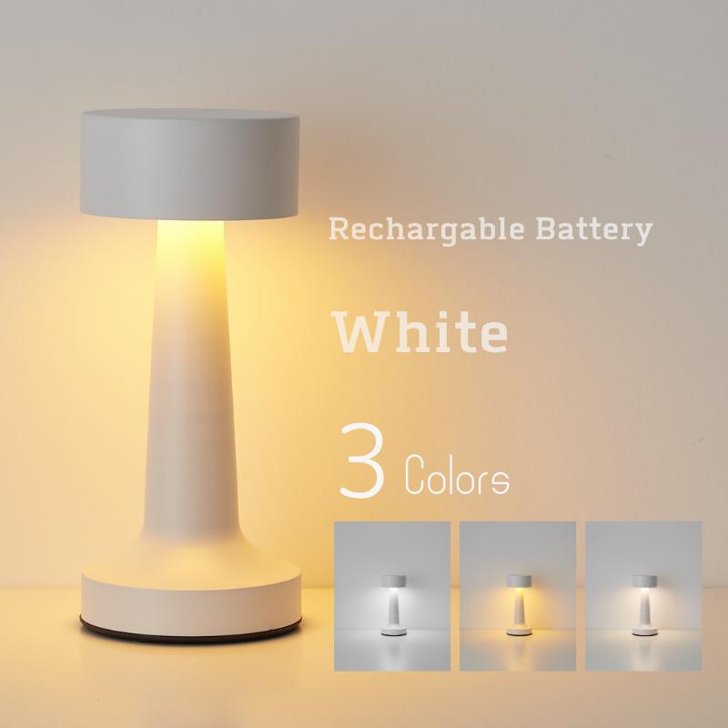 USB with Touch Sensor Dimmable Metal Table Lamp 3 Colors Bedroom Nightstand Kids Wireless LED Night Light Rechargeable Battery