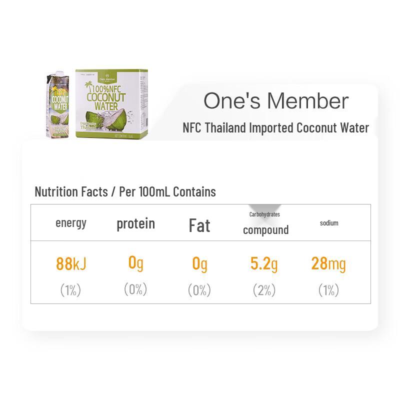 100% NFC Coconut Water 0-Fat 1L (6-Pack)