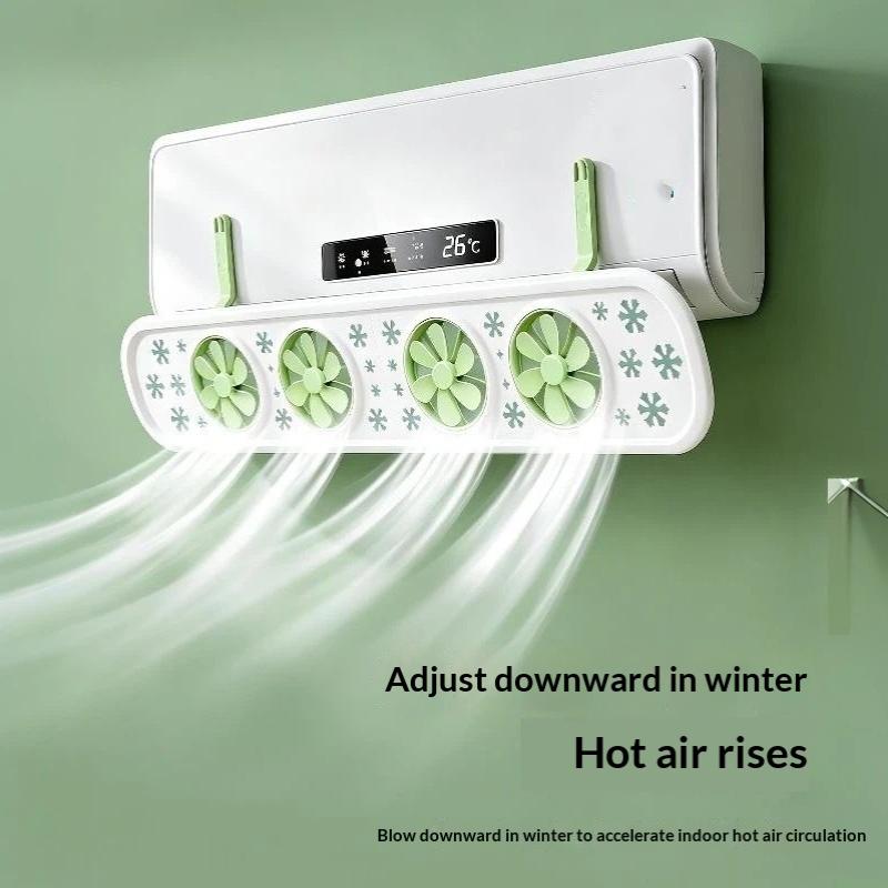 Adjustable AC Wind Deflector with Quiet Fan Anti Direct Blow Design No Drilling Required for Baby Nursery Use