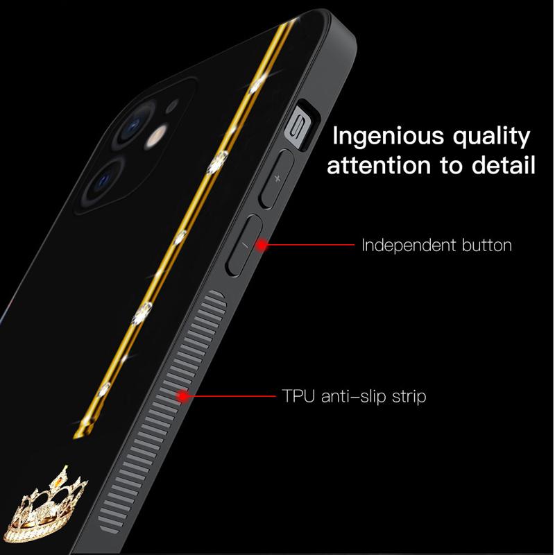 Чехол для телефона для Apple Iphone 14 13 12 11 Pro Max 13 12 Mini Xs Max Xr X 7 8 6 6s Plus, чехол с бриллиантовой короной, королевой, королем, буквой