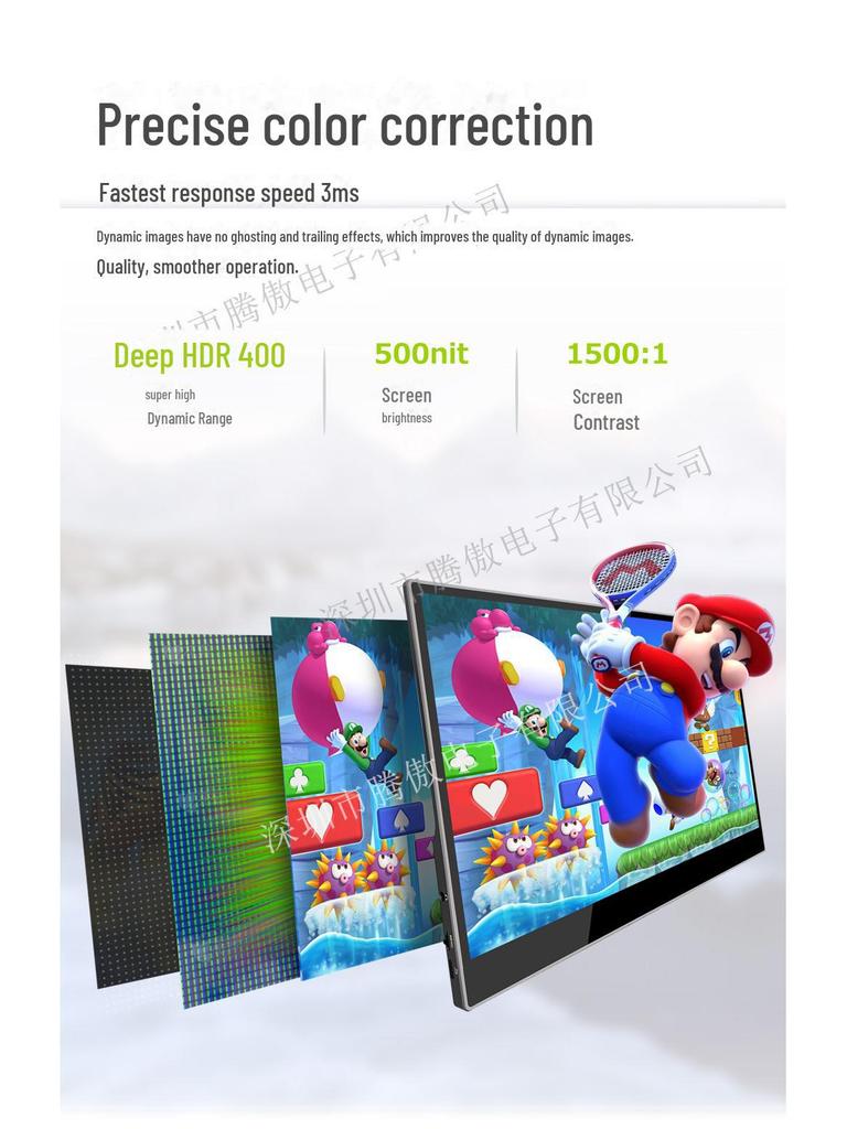 15,6-дюймовый 4K HD портативный сенсорный дисплей для мобильных устройств, ПК, PS5 с HDR