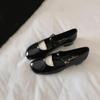 2024 2024 Cute Lolita Shoes Japanese Girl Platform Black Flat Heels 2024 Square Toe Mary Jane Women Leather Student Cosplay Shoes