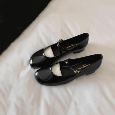 2024 2024 Симпатичные Туфли Лолиты Японские Девочки Платформа Черные Плоские Каблуки 2024 Квадратный Носок Мэри Джейн Женские Кожаные Туфли Для Студентов Косплей