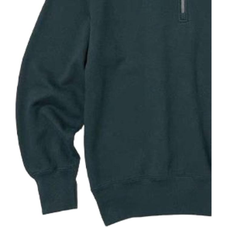 Uniqlo Однотонная толстовка с воротником-поло и длинным рукавом Мужская толстовка Темно-зеленая 456952-59