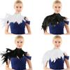 Punk Gothic Natural Dyed Rooster Feather Cape Shawl Shoulder Wings Choker Collar for Costume Party Halloween Performance Parties