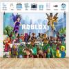 Баннер для украшения дня рождения в стиле игры Roblox для мальчиков 5x3 Этилен Фотофон Ткань