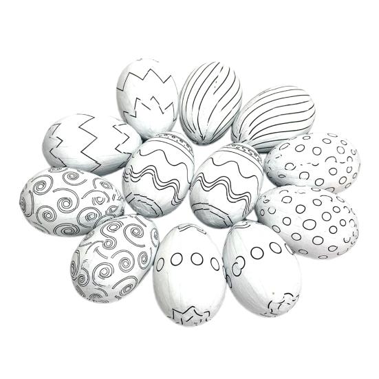 12 шт. Пенопластовые пасхальные яйца для поделок, DIY раскрашивания, искусственные яйца для Пасхи, Рождества, праздничного искусства, изготовления поделок, школьных проектов