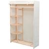 Wardrobe with Fabric and Pine Wood 110 x 40 x 170 cm