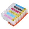 6 Pcs Ink Cartridge Reusable Black Cyan Magenta Yellow Light Cyan Light Magenta Printer Refill Ink Cartridge