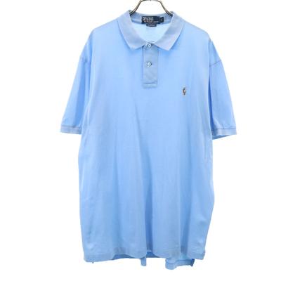 Поло от Ralph Lauren Футболка поло с коротким рукавом L Синий Пима хлопок Мужская Б/У