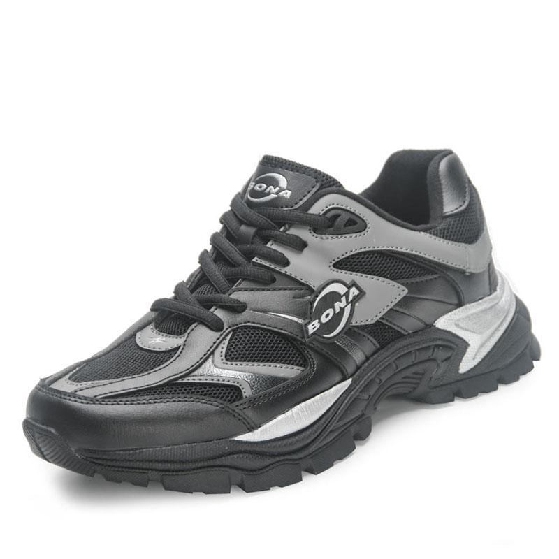 BONA Новые дизайнерские модные кроссовки для мужчин, дышащая спортивная обувь для ходьбы, мужские кроссовки для бега, мягкая обувь