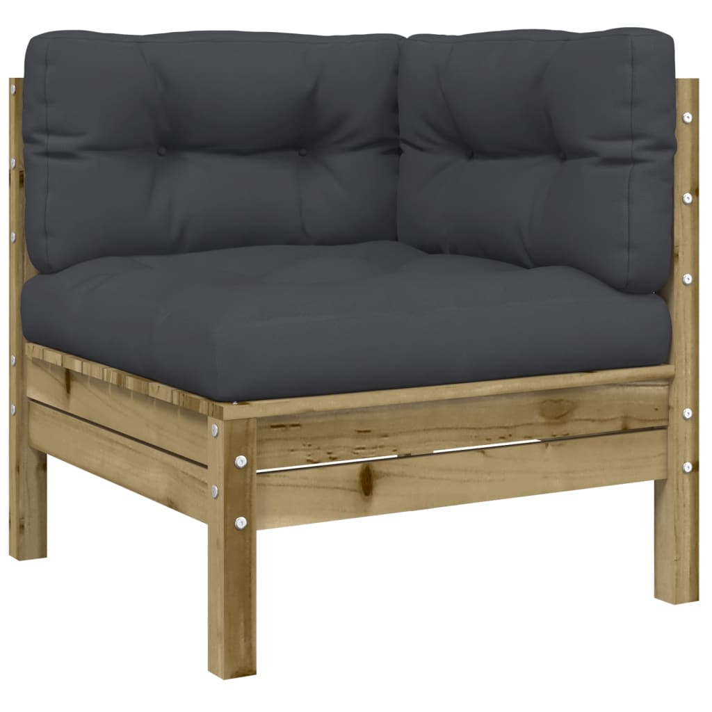 5 Piece Garden Sofa Set with Cushions Pressure Treated Pine Wood