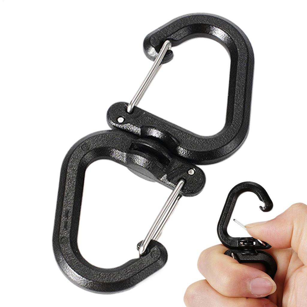 Multi-Use Outdoor Rock Climbing 360 Rotatable Hook Double Carabiner Swivel Connector Keychain Backpack Keychain Hiking Buckle