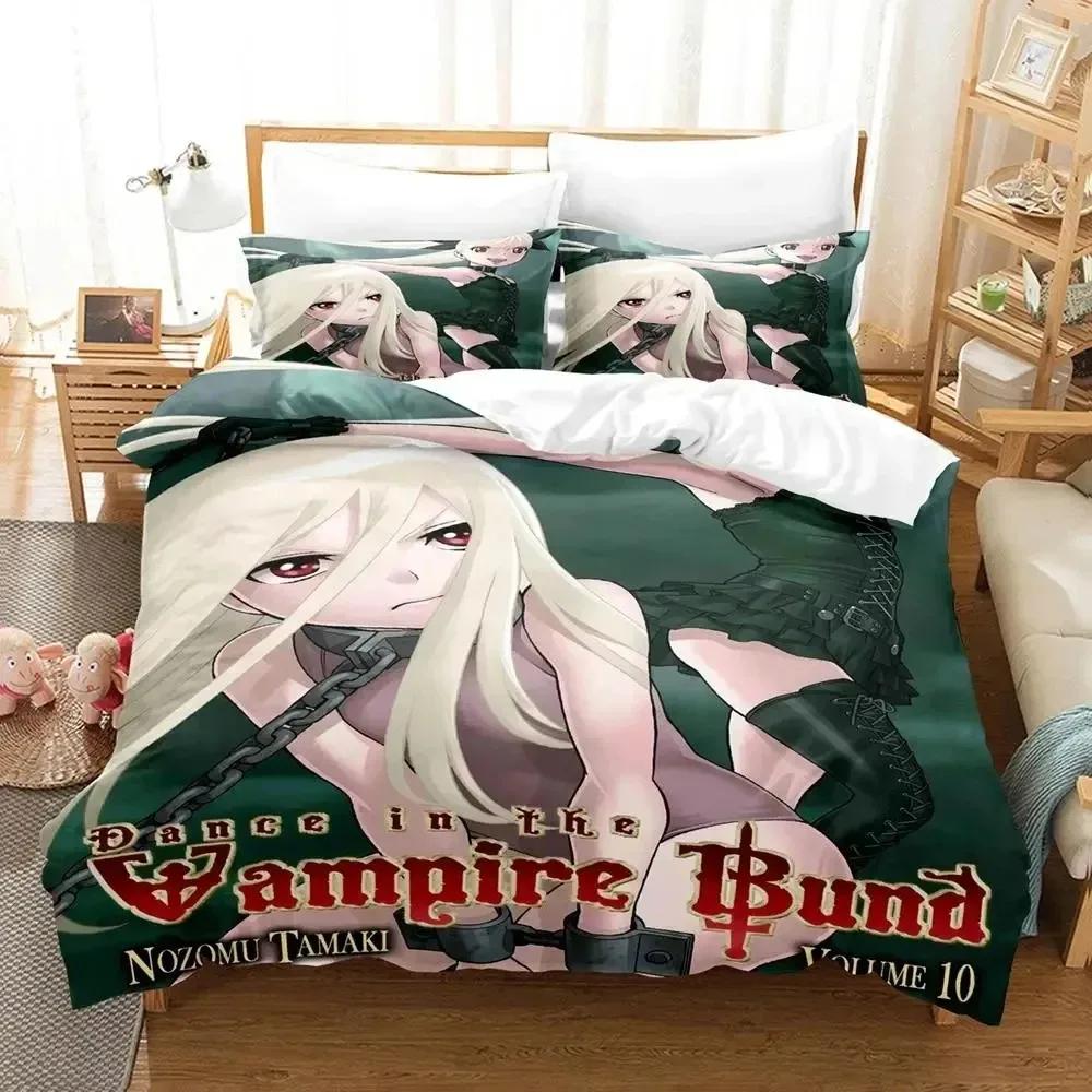 Anime Dance In The Vampire Bund Bedding Set Duvet Cover Bed Set Quilt Cover Pillowcase Comforter King Queen Size Boys Adult
