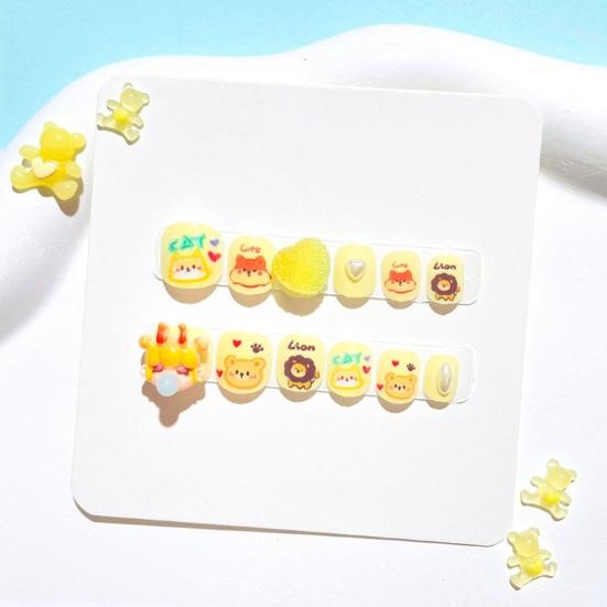 12 шт. детские мультяшные наклейки для дизайна ногтей, милые цветочные девушки с сердечным узором, стразы, наклейки для ногтей, самоклеящиеся накладные ногти, художественное украшение «сделай сам»