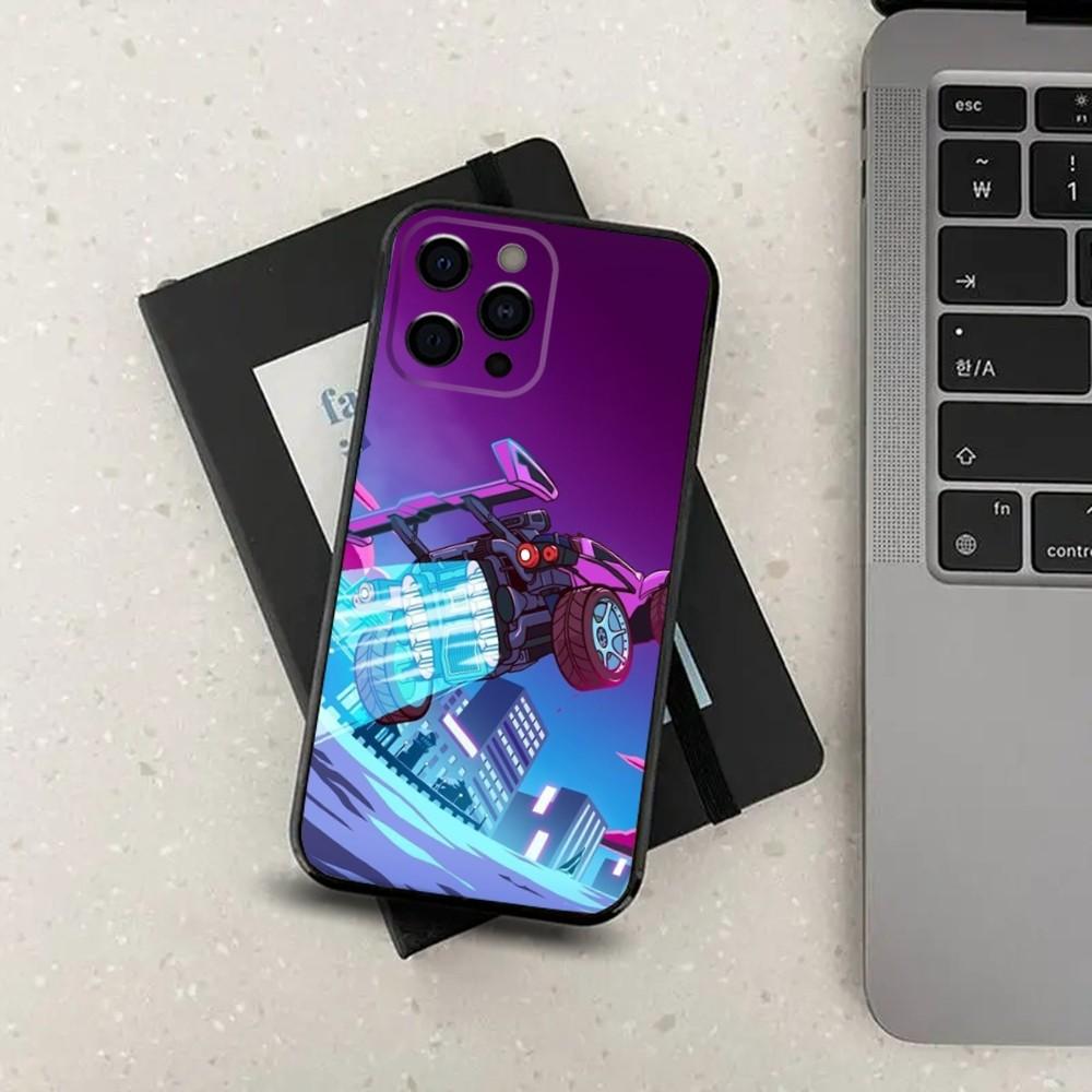 Игровой чехол R-Rocket League для iPhone 16, 15, 14, 13, 12, 11, Pro, X, XS, Max, XR, Plus, Mini, Мягкий черный чехол