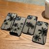 Чехол Cocount Tree Print для iPhone 16 Pro 15 Pro Max 14 13 12 Mini 11 Xs Xr 8 7 Plus, противоударный матовый черный чехол для ПК с мягким краем