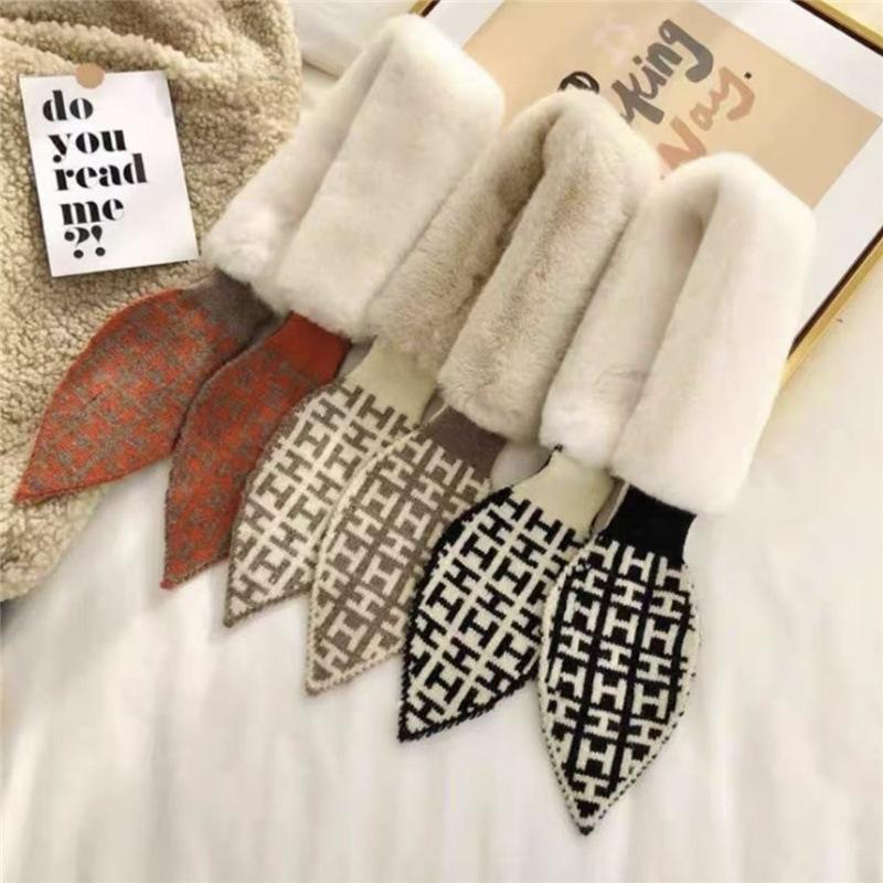 New Scarf for Women In Autumn and Winter Fashionable Plush Imitation Rex Rabbit Fur Cute and Versatile Student Scarf Imitation Rabbit Fur Collar