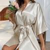 Женский однотонный легкий дышащий атласный халат, халат для подружки невесты, свадебные халаты для женщин, весна/лето, базовый домашний спальный халат
