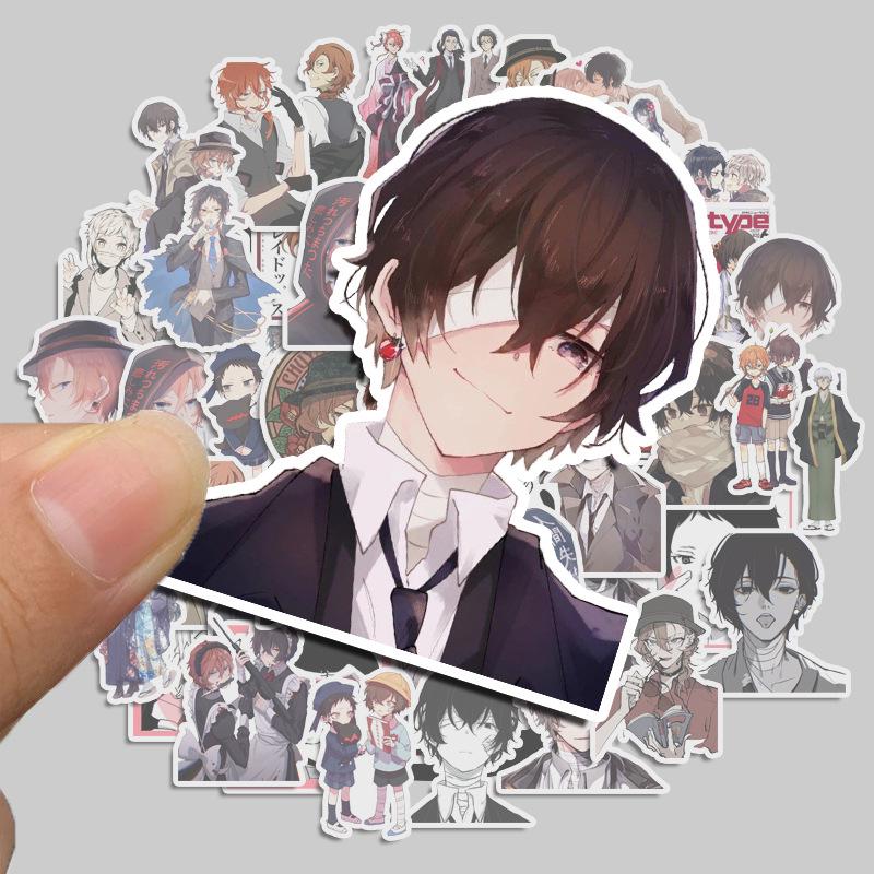 Водонепроницаемые наклейки для ноутбука и чемодана «Bungo Stray Dogs» - 50 листов, без следов, декор для DIY фотоальбома.
