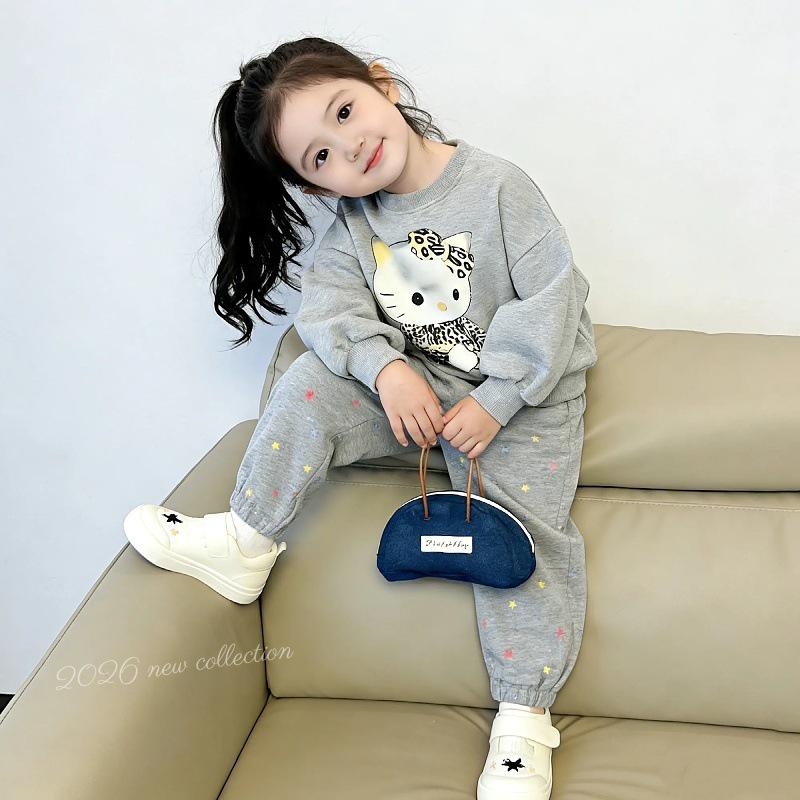 Комплект из худи с флисовой подкладкой и штанов для девочек (Осень/Зима 2026) - Стильно и модно для детей