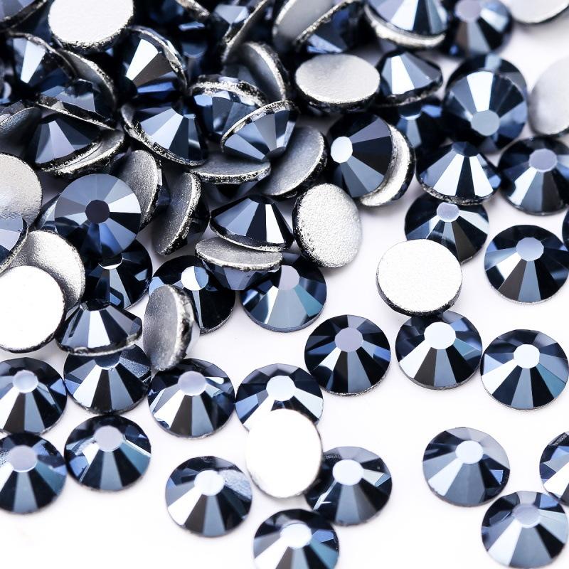 Pujiang Crystal Rhinestone Glass Flat Bottom Diamond Clothing Accessories Round Nail Drill Diy Stud Earrings Bag Sticker Drill