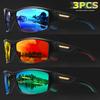 3pcs Polarized Sports Sunglasses with Camouflage Frame - Anti-Wind, Sand-Proof for & Activities, Includes Cleaning Cloth