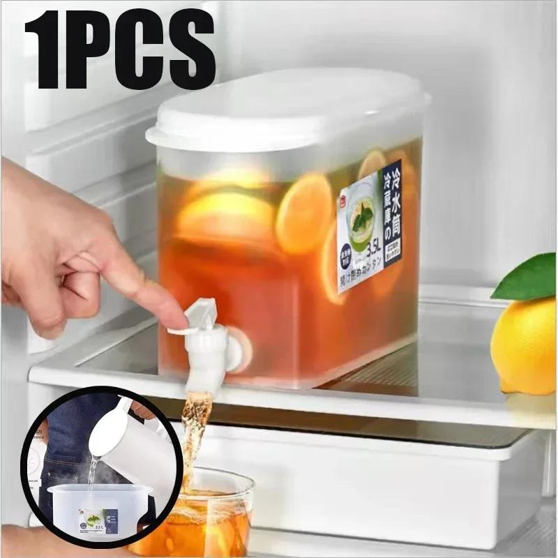 3.5L Cold Water Bucket with Faucet Refrigerator Jug Dispenser Water Kettle Summer Fruit Juice Drink Container Fridge Pots