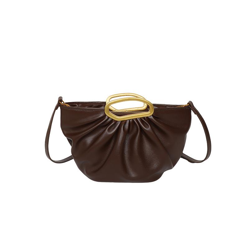 Wrinkled Fan-shaped Bag Trendy Personality Irregular Handbag Spicy Girl Commuting Crossbody Bag