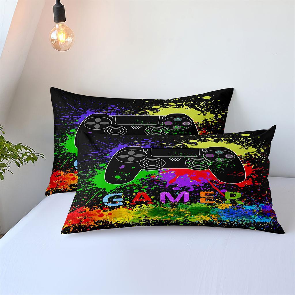 3D Gamepad Bedding Set Microfiber Quilt Cover Three-Piece Set