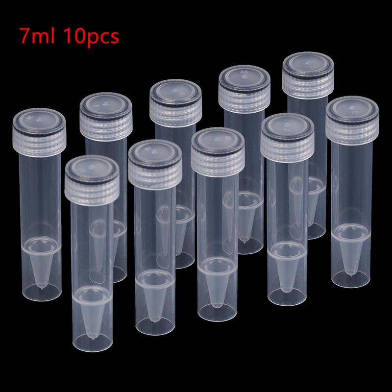 10Pcs 7Ml Centrifuge Tube Screw Cap Flat Bottom Plastic Centrifugal Tubes With Scale Centrifugal Tube Lab Vial Sample Container