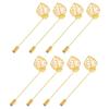 Uxcell Leaf Brooch Pins, 85mm Metal Tray Stick Lapel Pins with Long Needle Clips for Women and Men, Badges, Scarves, Hats, Gold Tone, 20 Pieces