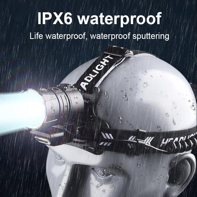 XHP360 Мощный светодиодный налобный фонарь Мощный светодиодный фонарь 18650 Фонарь для рыбацкой головы с зарядкой типа C