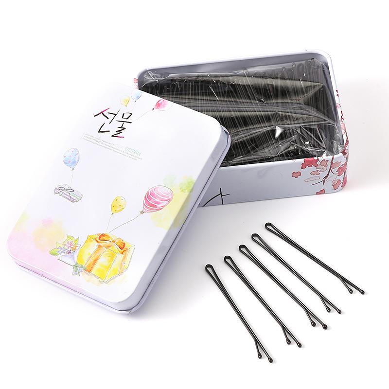 Одинарная черная шпилька-зажим для челок и высоких причесок