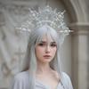 Корона Богини Солнца с инкрустацией из искусственного жемчуга, позолоченный головной убор Богини, наряды для фестивалей