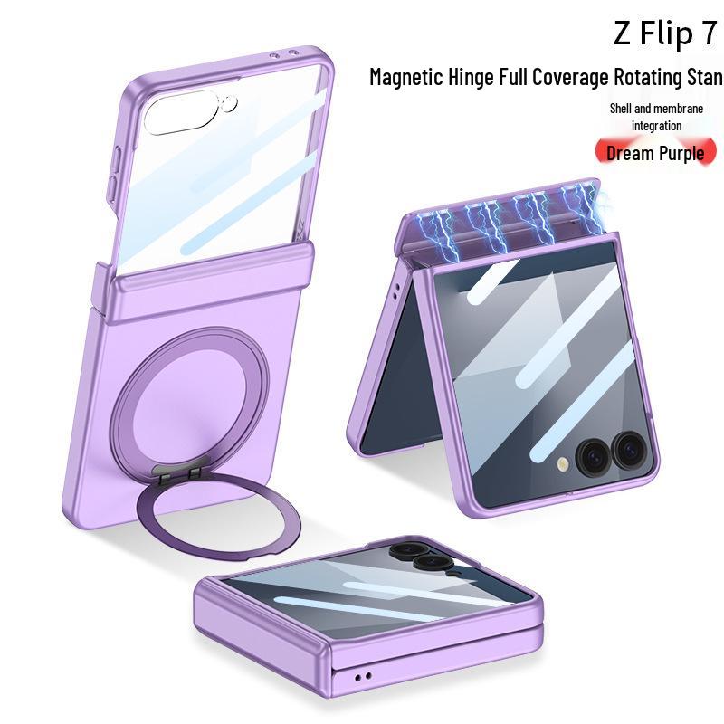 Магнитный чехол Samsung Z Flip7 с вращающейся подставкой и защитой шарнира по всей поверхности