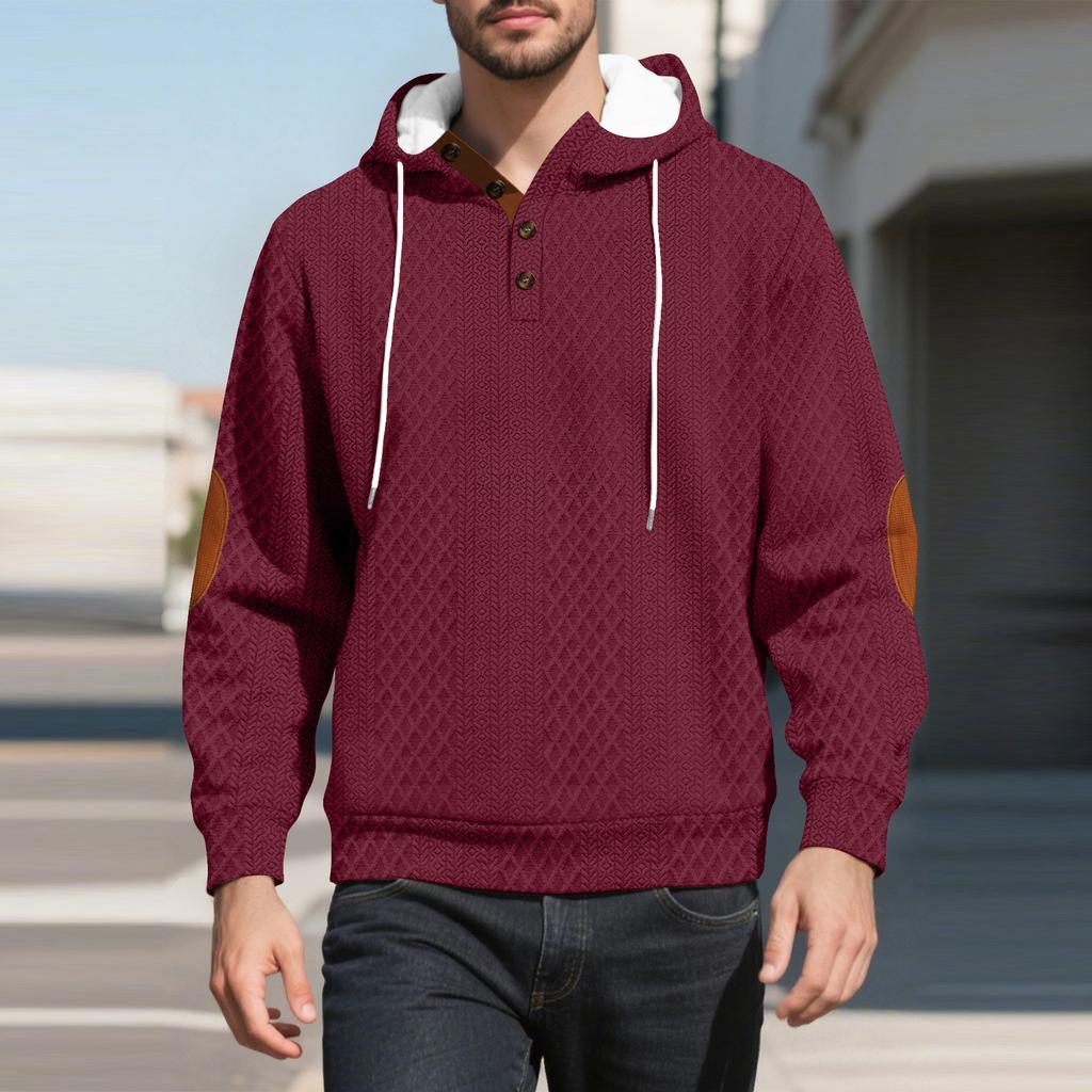 Men's Outdoor Casual Sports Color Hooded Sweater