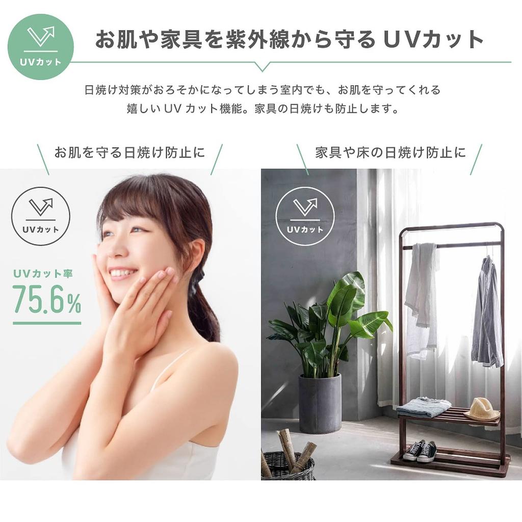 Specialty Hard To See from Outside Mirror Lace Curtain 100cm X Length 193cm Set of 18 Sizes Image Heat Thermal UV Cold Heat for Single Living [Curtain