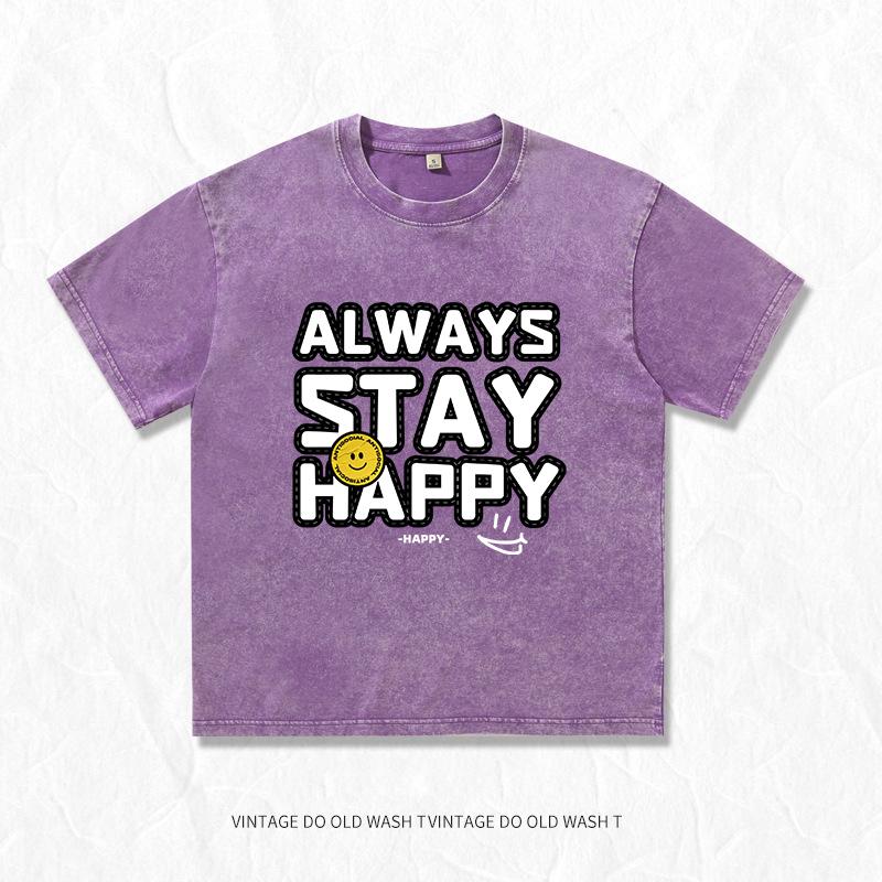 Men Women Summer Washed Vintage T-Shirts Street Hip Hop T Shirt Harajuku Casual Short Sleeve Wash Cotton Tee Tops