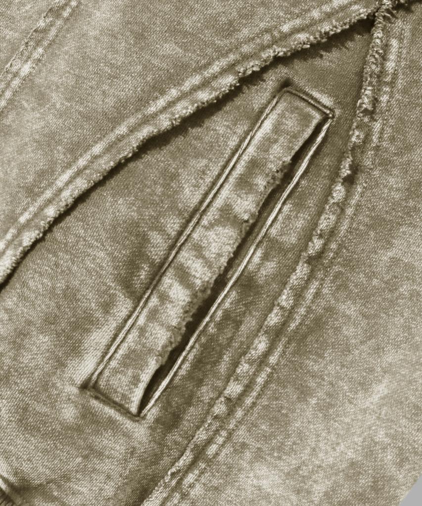 Худи на молнии Trillion Oversized с эффектом потертости и пигментацией [Светло-хаки]