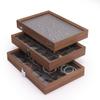 Luxury Walnut Wood Dustproof Rectangle Jewelry Storage Container Ring Pendant Bangle Jewelry Organizer Box Case for Collection