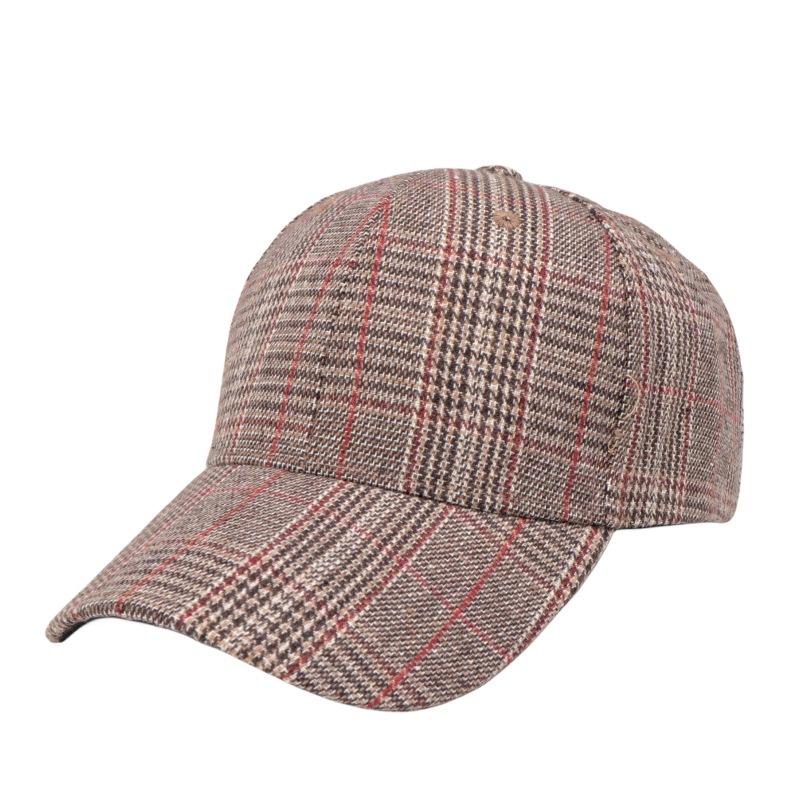 Women's Houndstooth Baseball Cap - Spring and Autumn Outdoor Sunshade Hat with Curved Brim Perfect for Casual Daily Wear and Sun Protection
