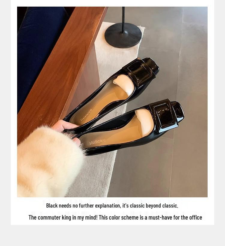 Grape Mom Studiolee~ Элегантные туфли на толстом каблуке с квадратным носком для весны